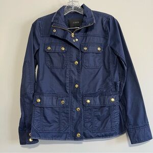 J. Crew Navy Utility Jacket with Gold Buttons